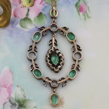 c1860 Colombian Emerald and Rose Cut Diamond Pendant