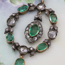 c1860 Colombian Emerald and Rose Cut Diamond Pendant