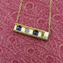 Rose-cut Diamond and Untreated Sapphire Bar Necklace
