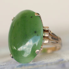 Circa 1930-1940's 18K Jade Ring