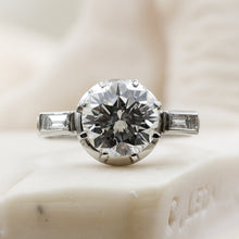 1940s Platinum Engagement Ring- Front View