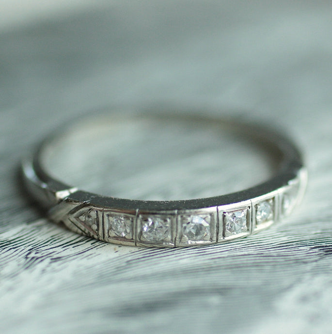 Circa 1940 14K half-eternity band