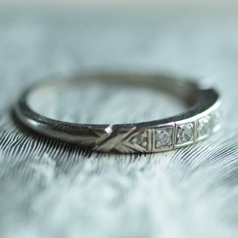 Circa 1940 14K half-eternity band