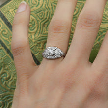 c1920 Handmade Platinum Diamond Ring with Pavé Setting