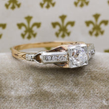 1930s Two-tone Old Mine Cut Diamond Ring