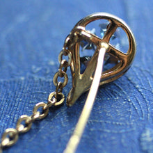 14K Sapphire Diamond Stick Pin