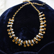 1950s Christian Dior by Kramer Amber Rhinestone Collar Necklace