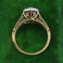 Two-Tone Octagonal Filigree Diamond Ring c1930