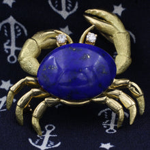 Imperial Lapis Crab Brooch c1940