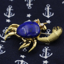 Imperial Lapis Crab Brooch c1940