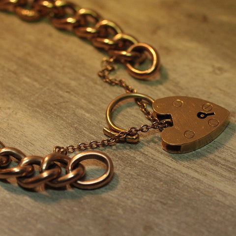 Circa 1898 9K Birmingham Heart Bracelet