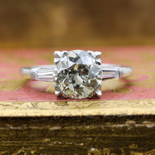 1940s Handmade Platinum 1.81 carat Old European Cut Diamond Ring