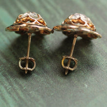 Circa 1890 18K Enamel Diamond Stud Earrings
