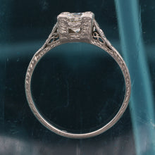 Embellished Square-Set Transitional Cut Diamond Ring c1920