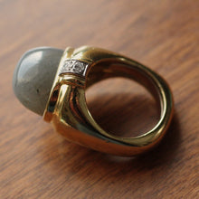 Vintage David Webb 18K Labradorite & Diamond Ring