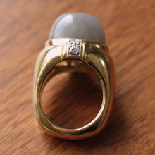 Vintage David Webb 18K Labradorite & Diamond Ring