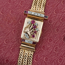 C1940 Ruby and Diamond Retro Covered Watch
