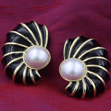 Mabé Pearl Shell Earrings by Boris-LeBeau c1980