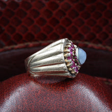 Retro Star Sapphire and Ruby Ring