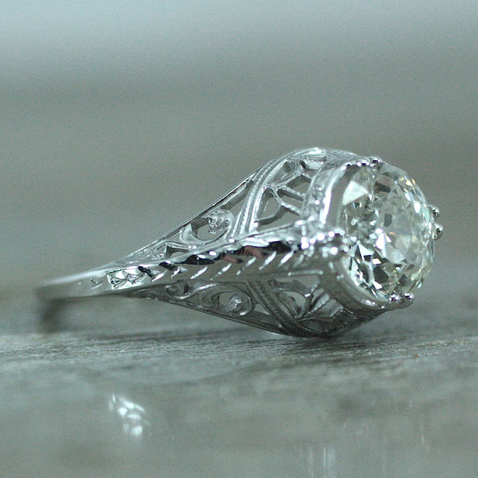 Circa 1930-1940 18K Diamond Engagement Ring