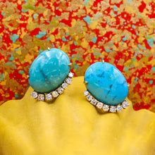 Midcentury Sleeping Beauty Turquoise Earrings