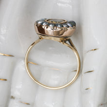 c1850 Natural Black Pearl and Citrine Ring