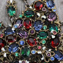 1950s Stunning Multicolor Czech Glass Festoon Necklace