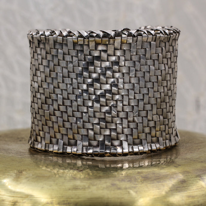 1970s-80s Tiffany & Co. Sterling Basketweave Cuff