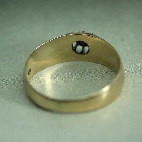 Circa 1850 Handmade 14K Rose Cut Diamond Ring