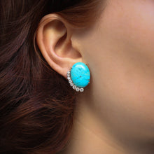 Midcentury Sleeping Beauty Turquoise Earrings