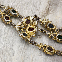 1950s Stunning Multicolor Czech Glass Festoon Necklace