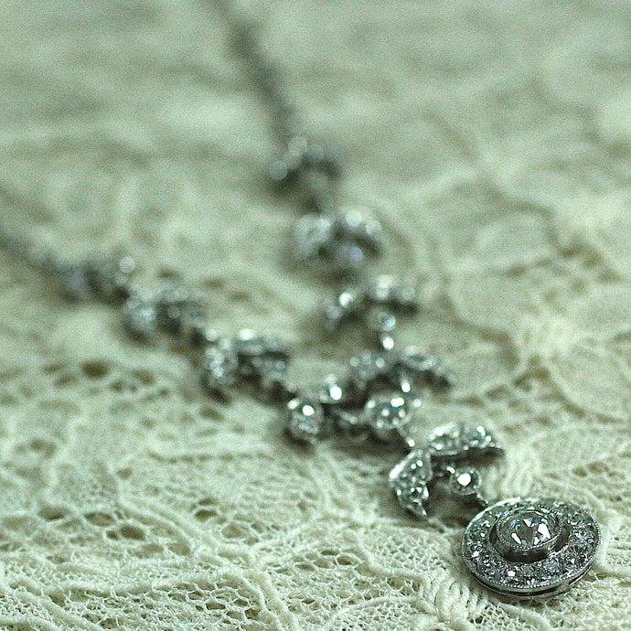 Circa 1920's Platinum & Diamond Necklace