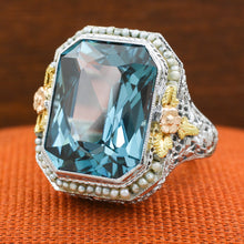 1920s Blue Spinel Filigree Ring