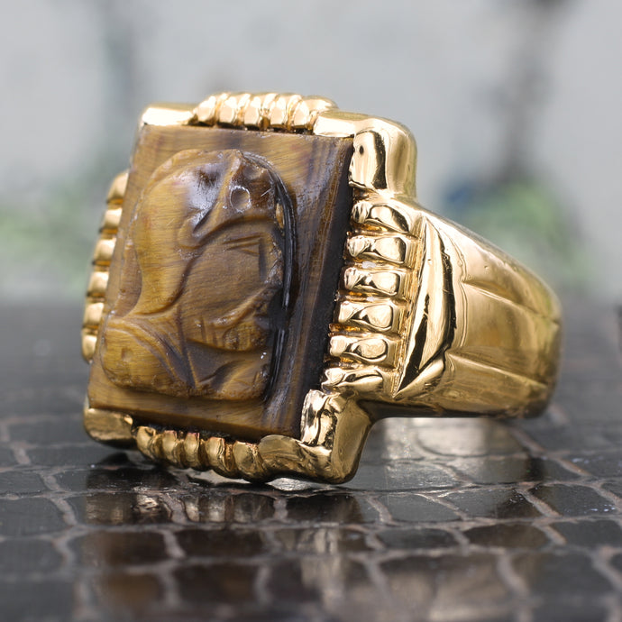 1930s Tiger Eye Cameo Ring