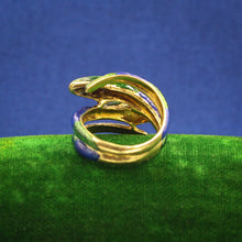 Enamel Double Snake Ring