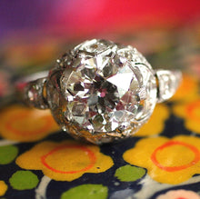 Circa 1920 Handmade Platinum & Diamond Engagement Ring