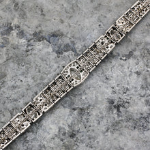 c1910 Handmade Platinum 7.5 Carat Diamond and Emerald Bracelet- Back View