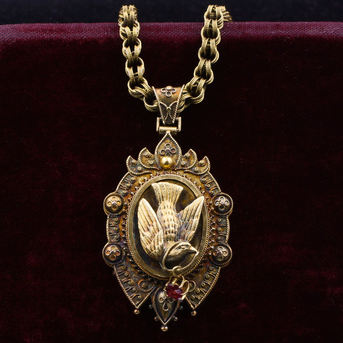 Early Victorian 14k Dove Locket