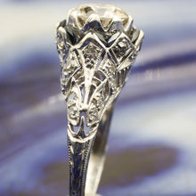 c1920 1.25 Carat Diamond and Sapphire Halo Bloom Ring