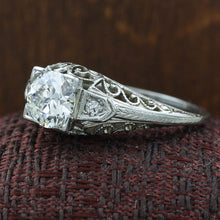 1920s .78 carat GIA Certified Diamond Filigree Ring