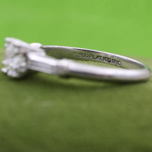 1940s Handmade Platinum Transitional Cut Diamond Ring
