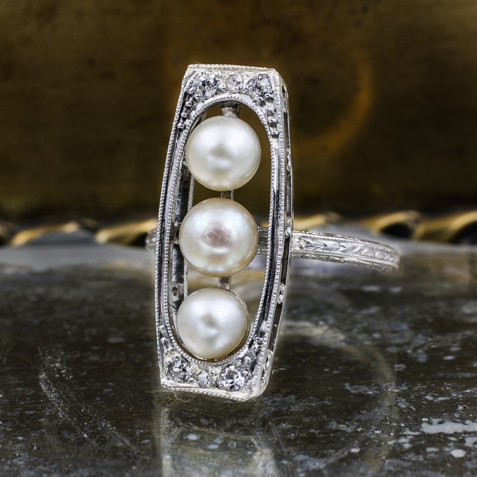 c1900 Natural Pearl Dinner Ring