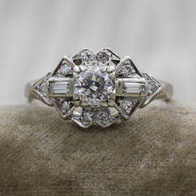 1920s Deco Platinum .47 Carat Diamond Ring