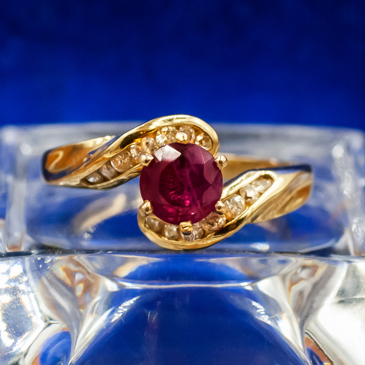 Ruby & Diamond Swirl Ring