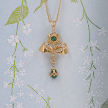 Emerald and Diamond Bow Pendant c1980