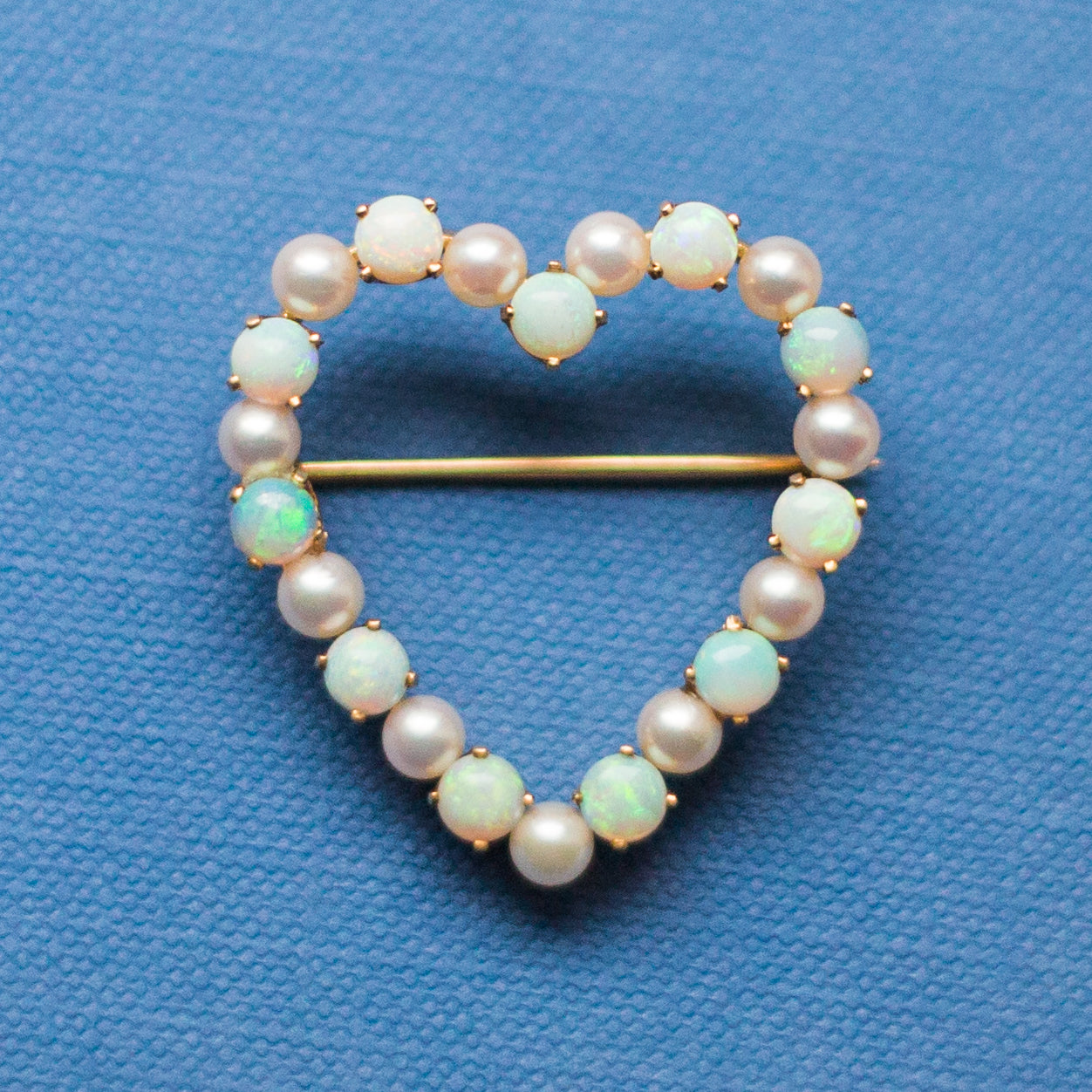 Pearl and Opal Heart Brooch c1915