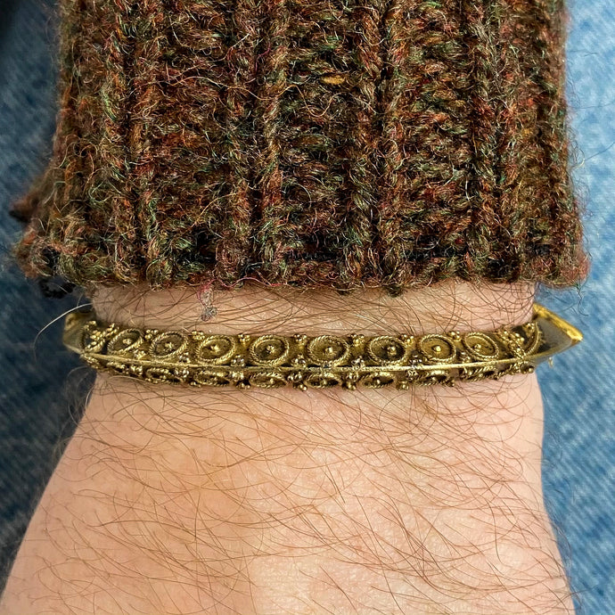 Pinchbeck Cannetille Bangle c1855