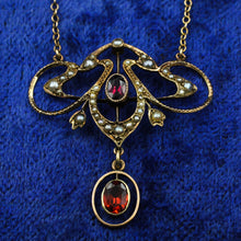 Art Nouveau Garnet Lavallière Necklace c1890
