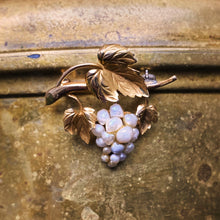 Natural Seed Pearl Grape Pin c1880