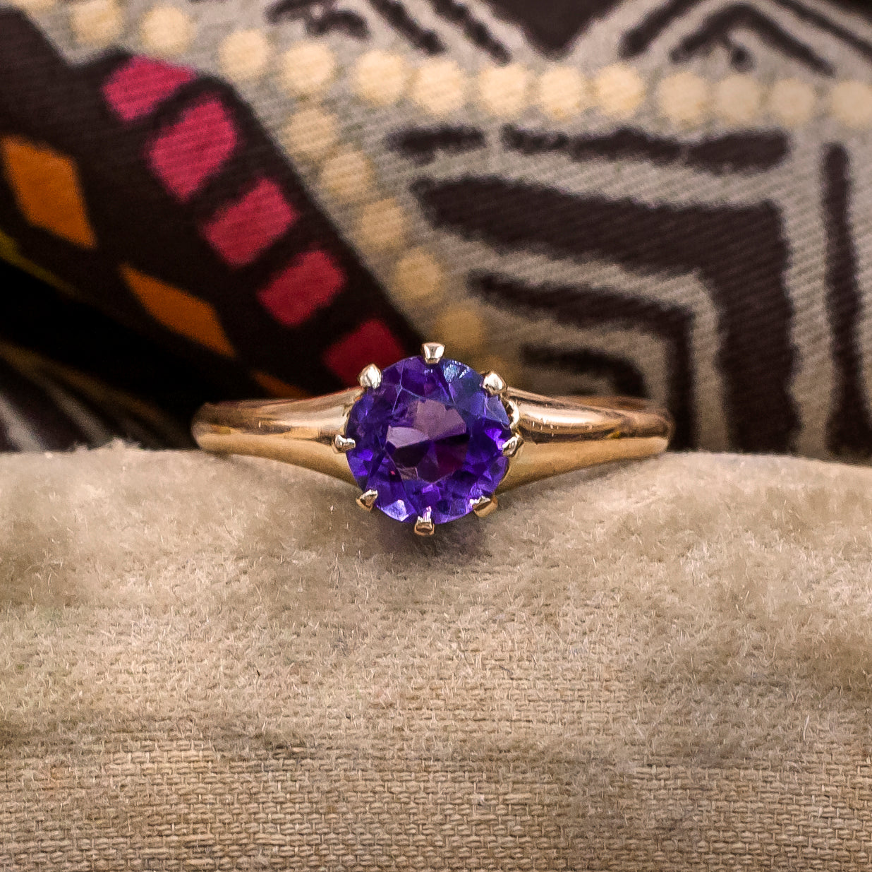 Amethyst Solitaire Ring c1910